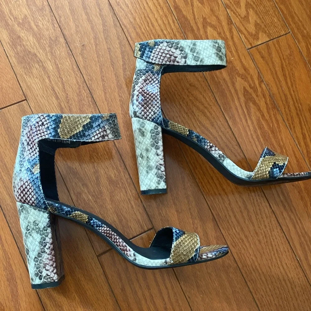 Jeffrey Campbell Lindsay Snake Print Heeled Sandal Size 8.5
